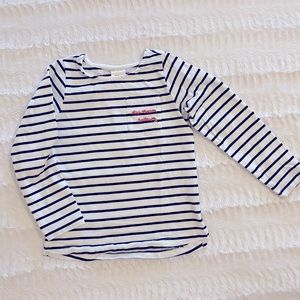 Hanna Andersson Striped Long Sleeve T-Shirt Girls’ Size Small